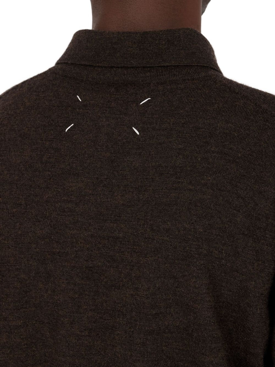 Maison Margiela Wool Polo Shirt - Brown