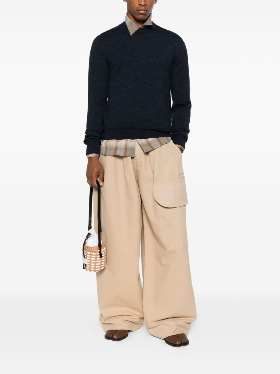 Maison Margiela  Wool Crewneck Sweater - Blue