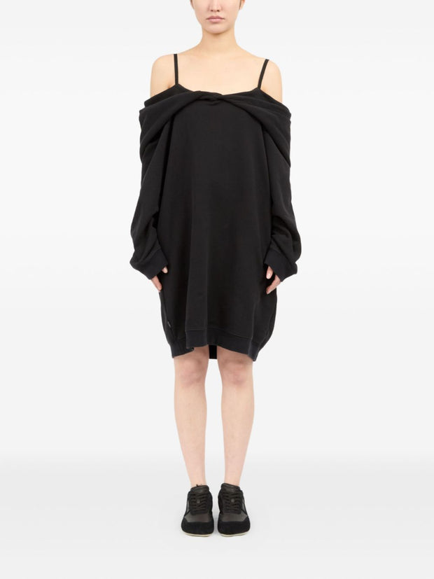 MM6 Maison Margiela Off-shoulder Cotton Dress - Black