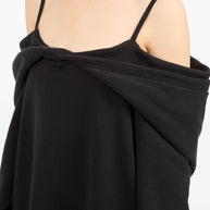 MM6 Maison Margiela Off-shoulder Cotton Dress - Black