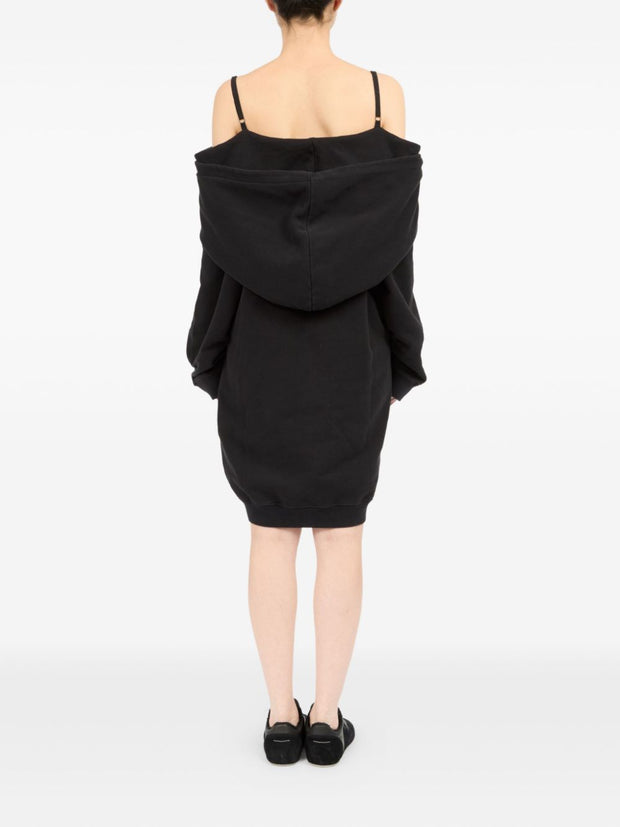 MM6 Maison Margiela Off-shoulder Cotton Dress - Black