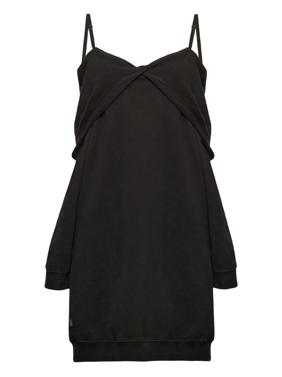 MM6 Maison Margiela Off-shoulder Cotton Dress - Black