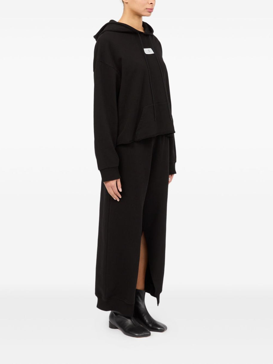 MM6 Maison Margiela Logo Cotton Hoodie - Black