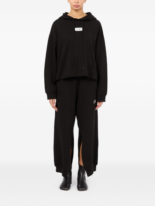 MM6 Maison Margiela Logo Cotton Hoodie - Black