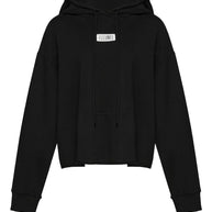 MM6 Maison Margiela Logo Cotton Hoodie - Black