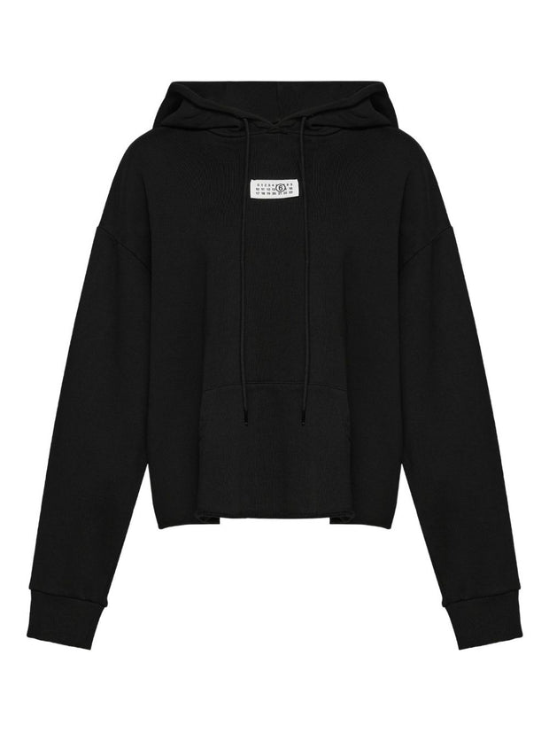 MM6 Maison Margiela Logo Cotton Hoodie - Black