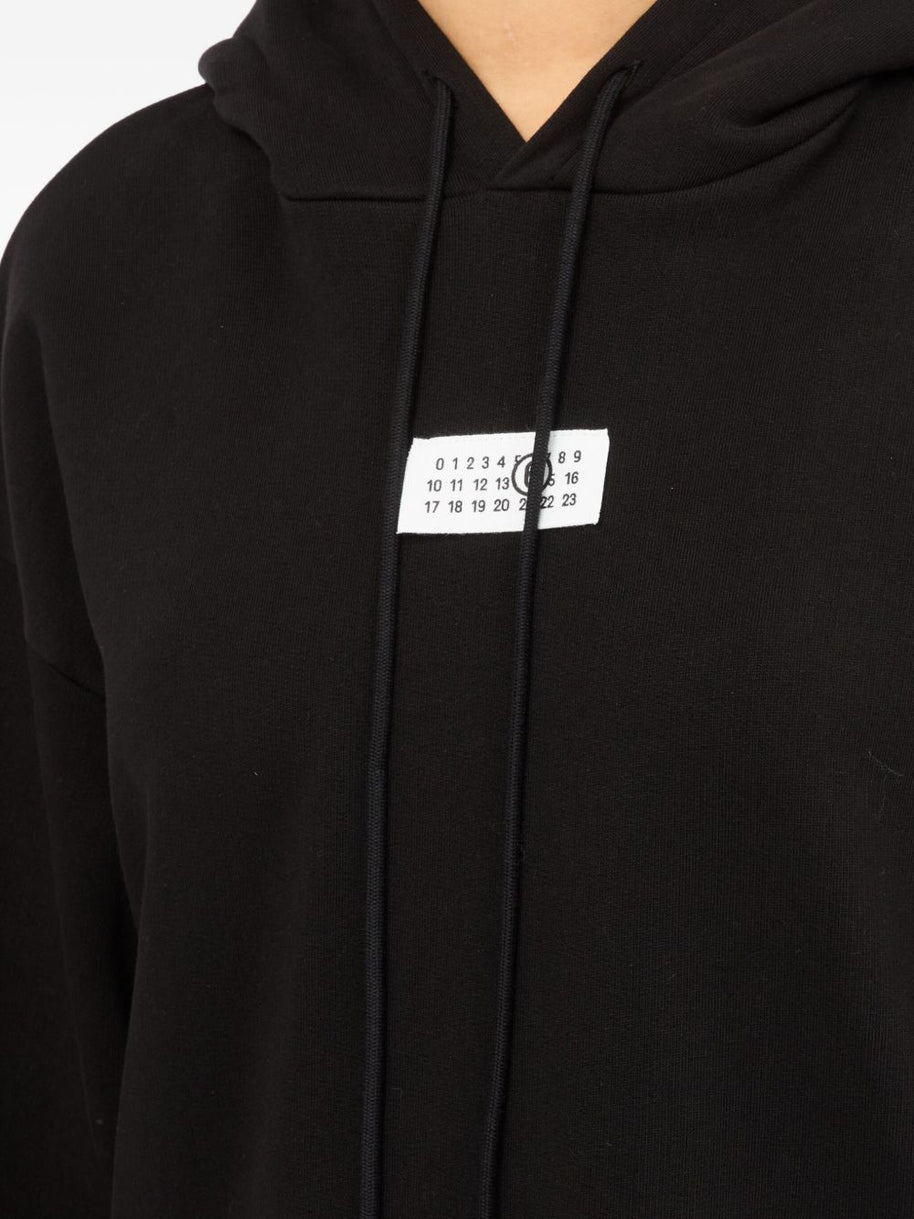 MM6 Maison Margiela Logo Cotton Hoodie - Black
