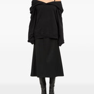 MM6 Maison Margiela Off-shoulder Cotton Sweatshirt - Black