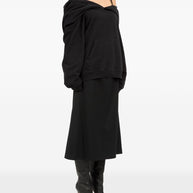 MM6 Maison Margiela Off-shoulder Cotton Sweatshirt - Black