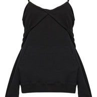 MM6 Maison Margiela Off-shoulder Cotton Sweatshirt - Black