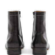 MM6 Maison Margiela Leather Ankle Boots - Black