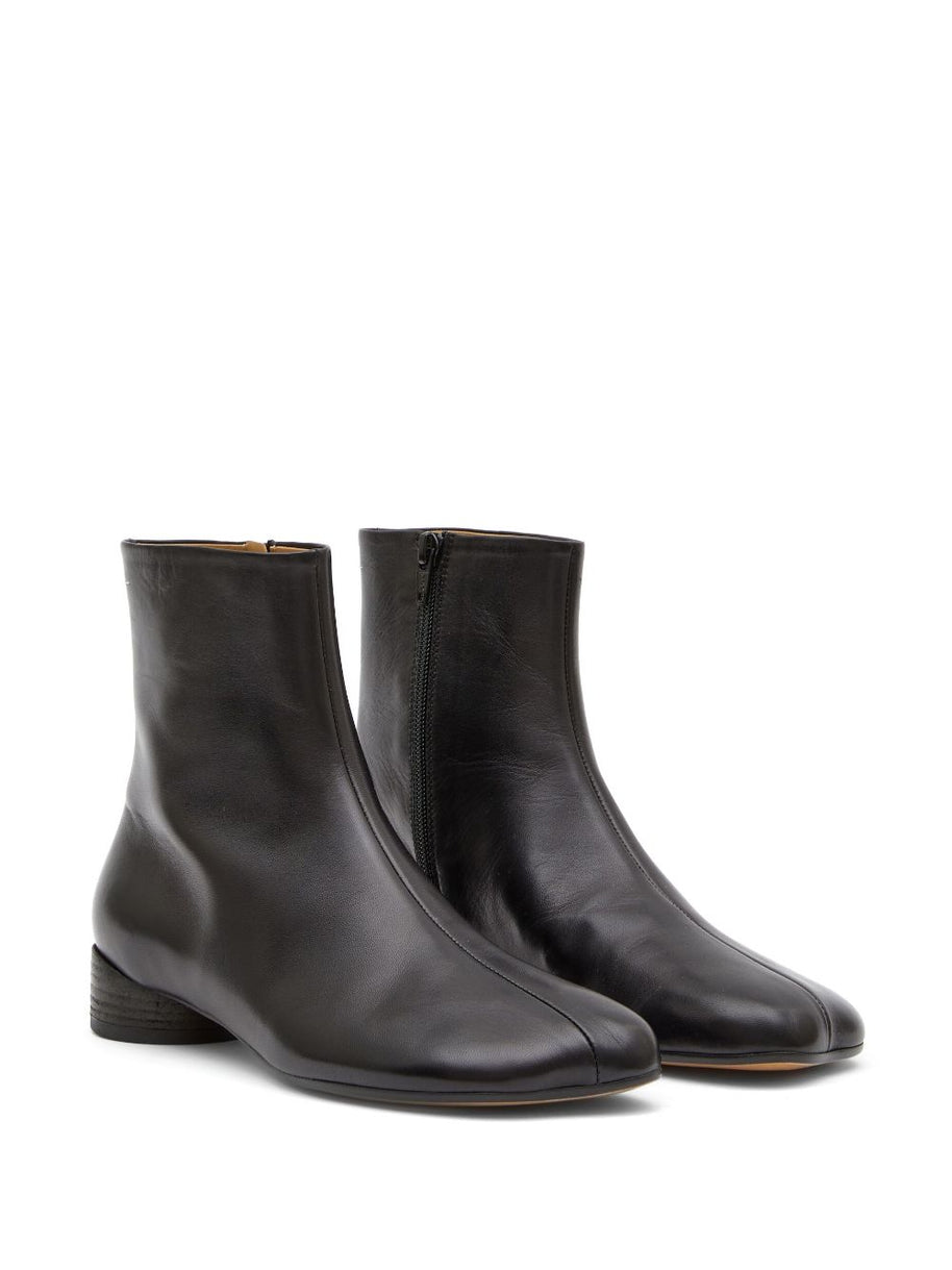 MM6 Maison Margiela Leather Ankle Boots - Black
