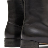 MM6 Maison Margiela Leather Ankle Boots - Black