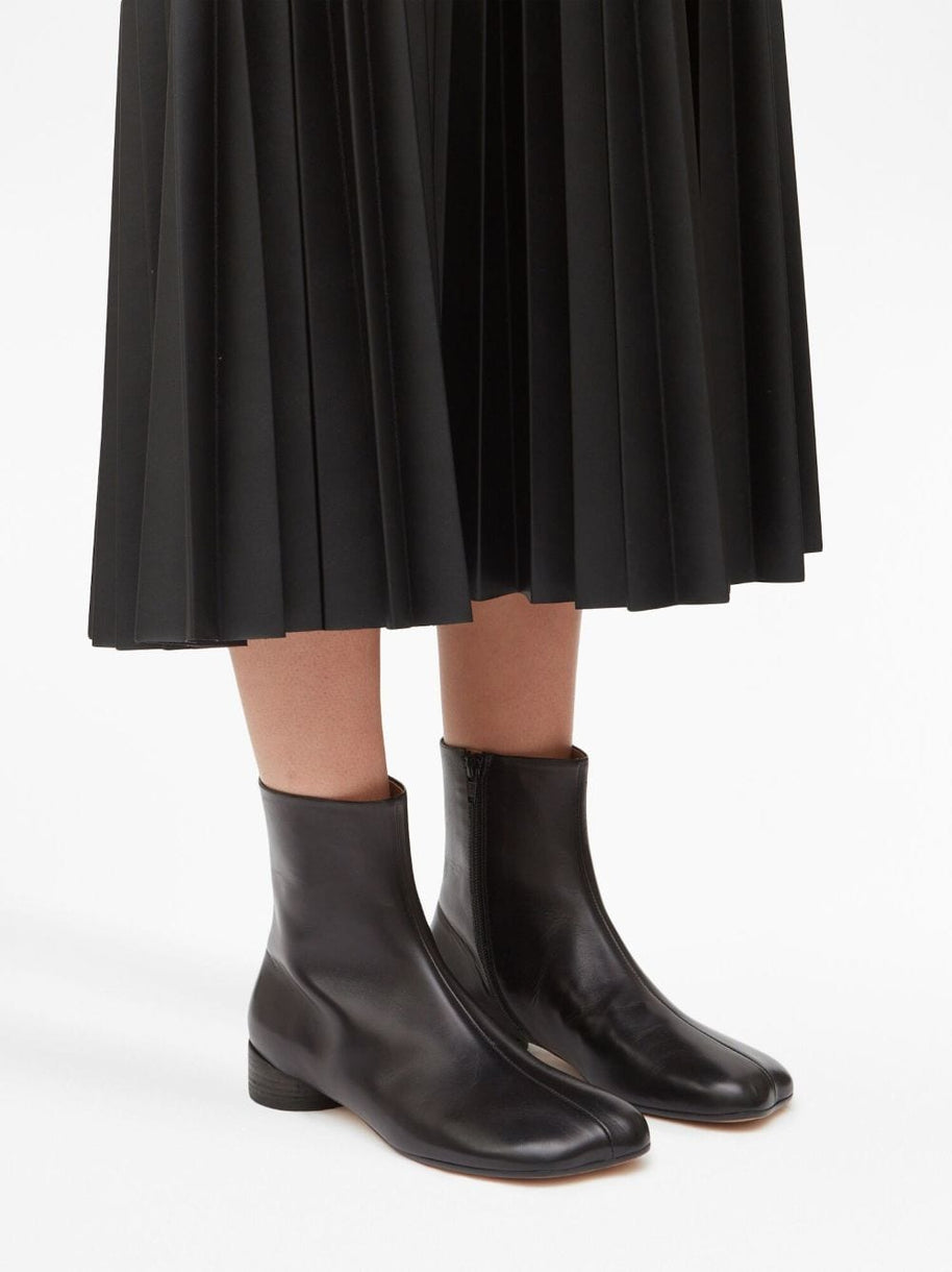 MM6 Maison Margiela Leather Ankle Boots - Black