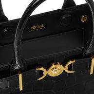 Versace La Medusa '95 Small Leather Tote - Black