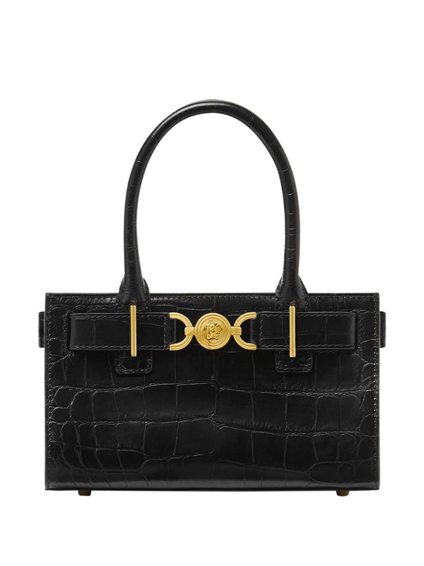 Versace La Medusa '95 Small Leather Tote - Black