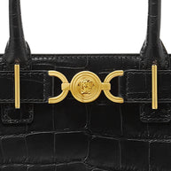 Versace La Medusa '95 Small Leather Tote - Black