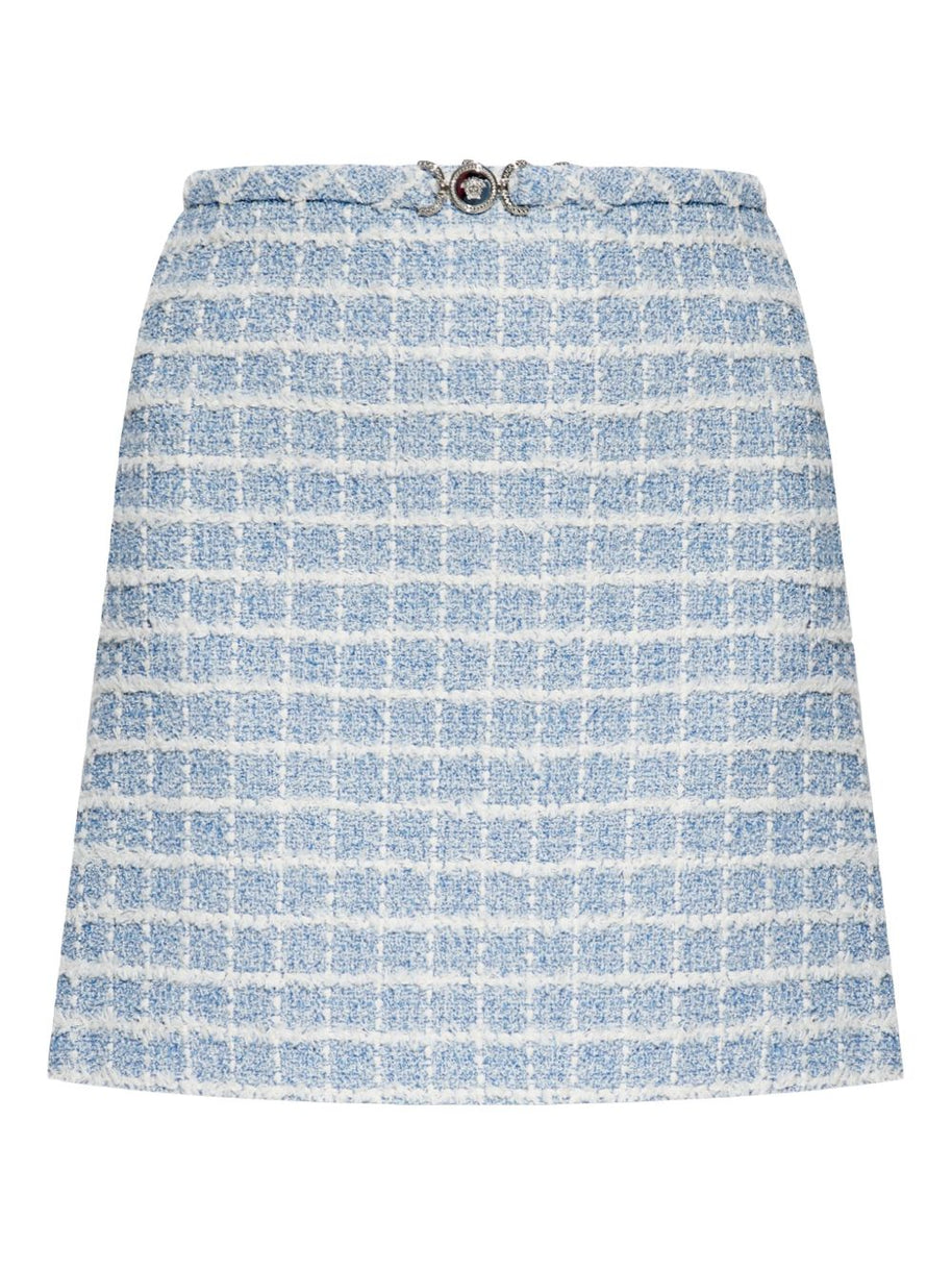 Versace Tweed Mini Skirt - Blue