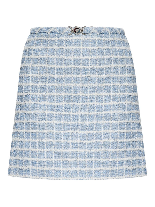 Versace Tweed Mini Skirt - Blue