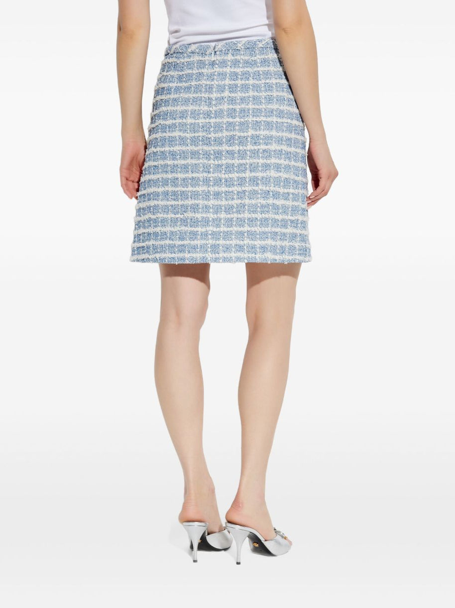 Versace Tweed Mini Skirt - Blue