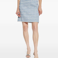 Versace Tweed Mini Skirt - Blue