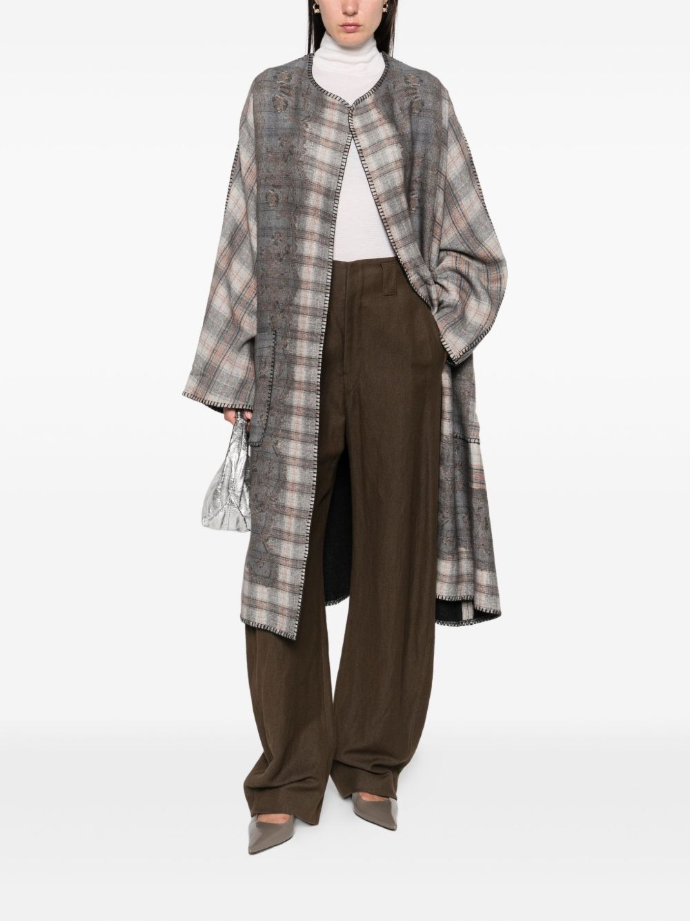 Pierre Louis Mascia Wool Kimono Coat - Grey