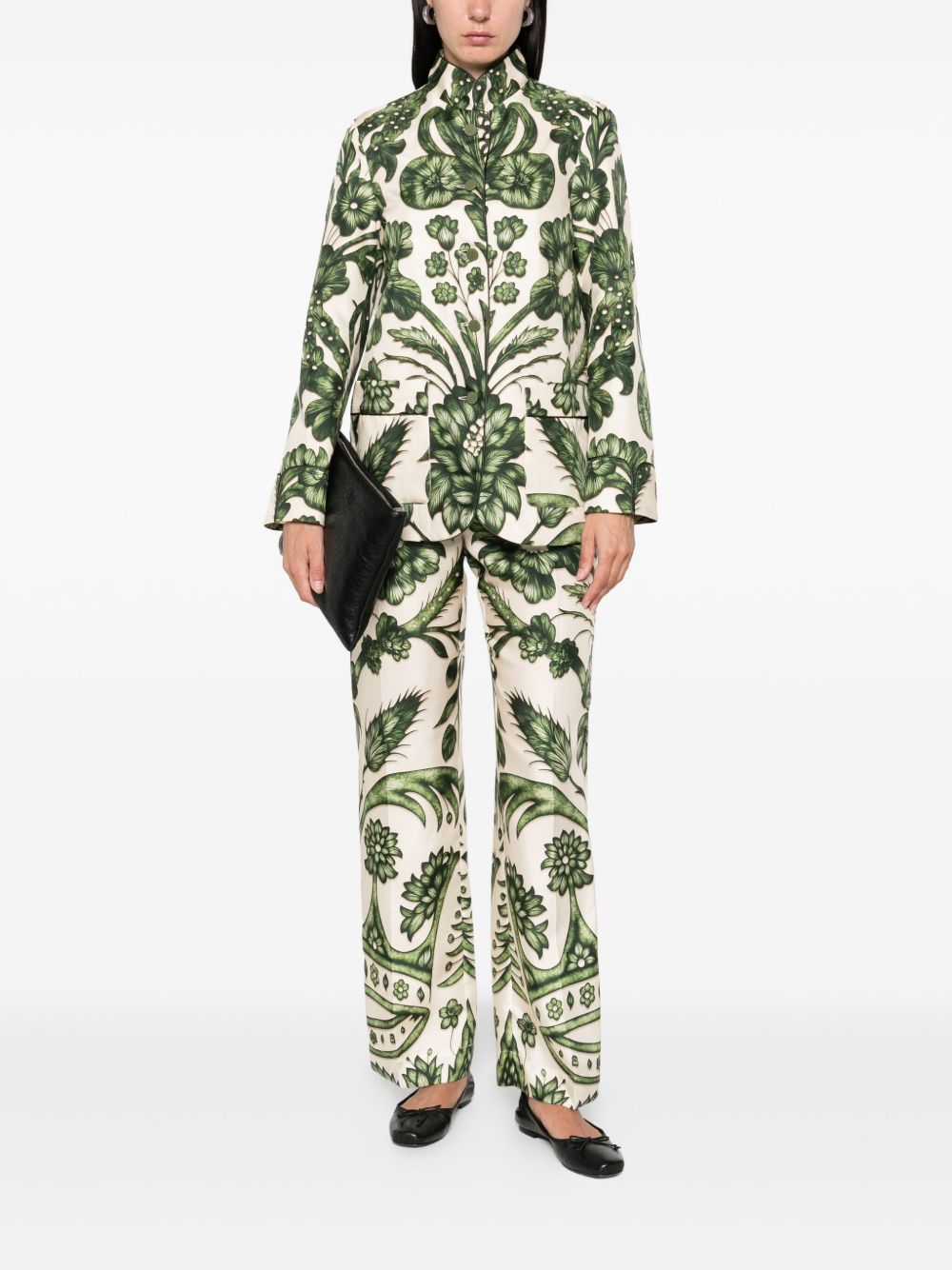 F.R.S . Printed Silk Shirt - Green