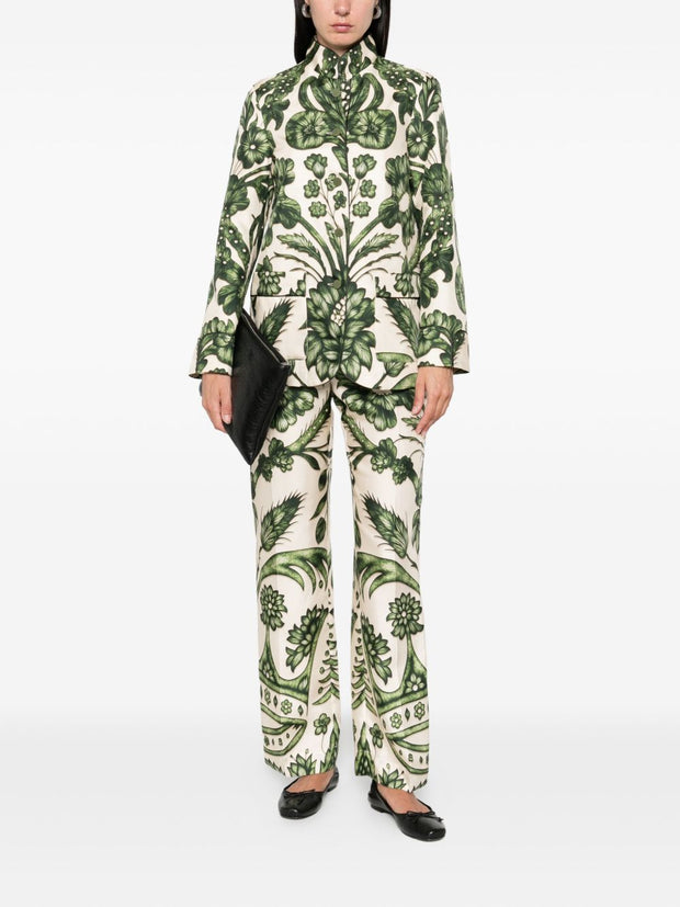 F.R.S . Printed Silk Shirt - Green