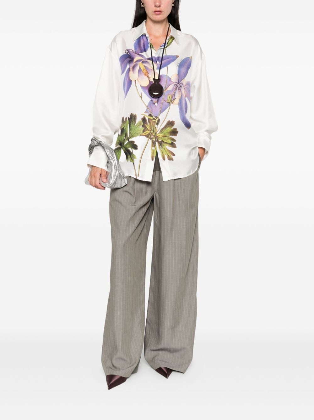 Pierre Louis Mascia Printed Silk Shirt - White