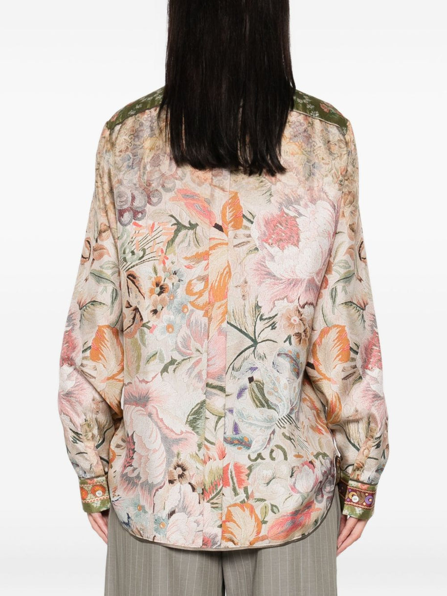 Pierre Louis Mascia Printed Silk Shirt - Beige