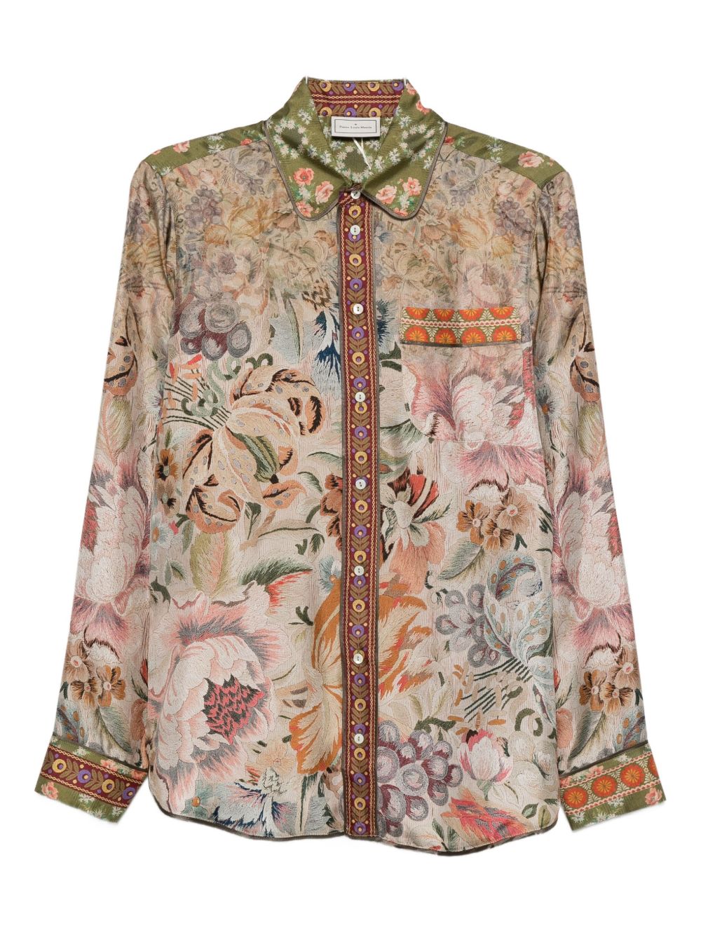 Pierre Louis Mascia Printed Silk Shirt - Beige