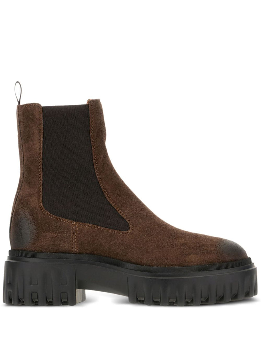 HOGAN PRE Leather Chelsea Boots - Brown