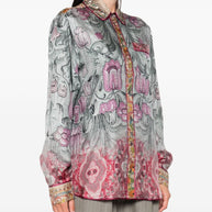 Pierre Louis Mascia Printed Silk Shirt - Clear Blue