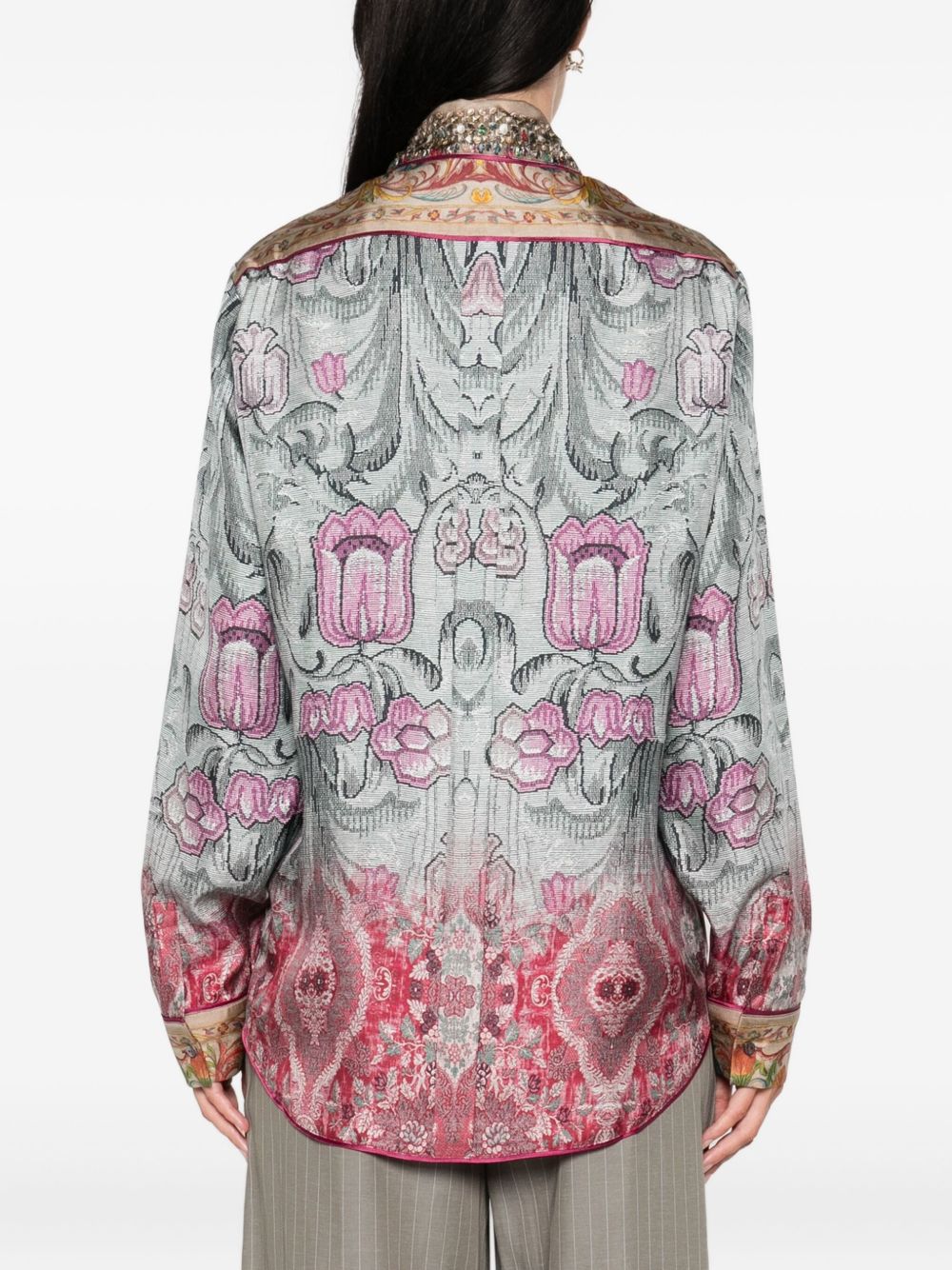 Pierre Louis Mascia Printed Silk Shirt - Clear Blue