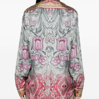 Pierre Louis Mascia Printed Silk Shirt - Clear Blue
