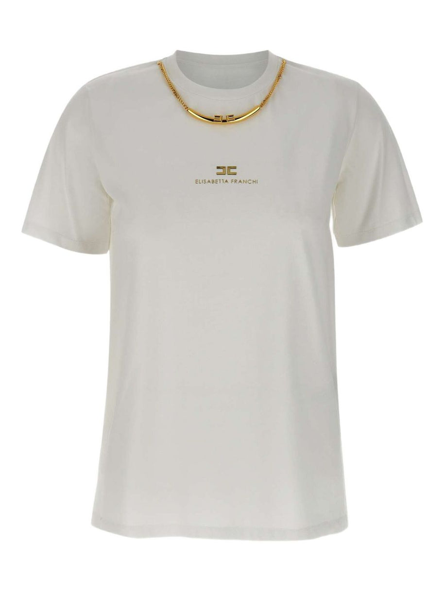 Elisabetta Franchi Logo Cotton T-shirt - White