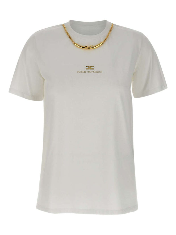 Elisabetta Franchi Logo Cotton T-shirt - White