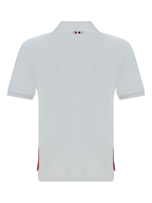 Thom Browne Rwb Cotton Polo Shirt - White