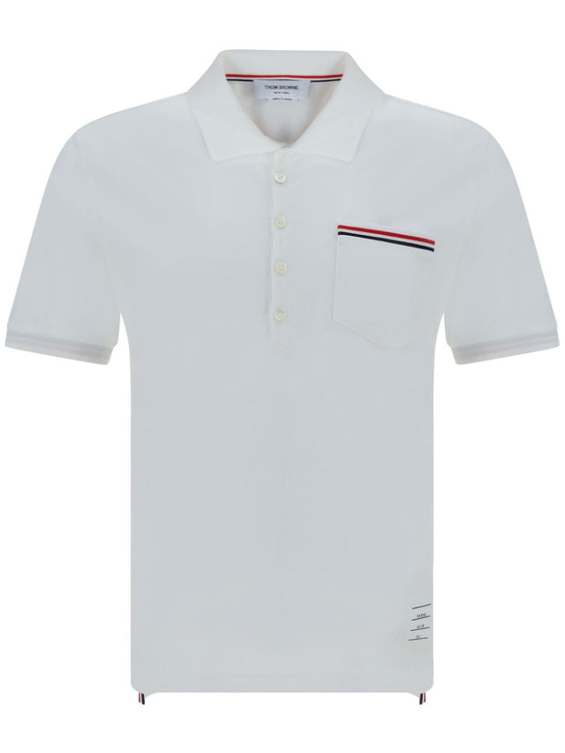 Thom Browne Rwb Cotton Polo Shirt - White