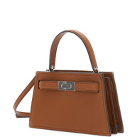 Tory Burch Lee Radziwill Small Leather Handbag - Leather Brown