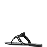Tory Burch Miller Leather Flat Sandals - Black