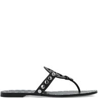 Tory Burch Miller Leather Flat Sandals - Black