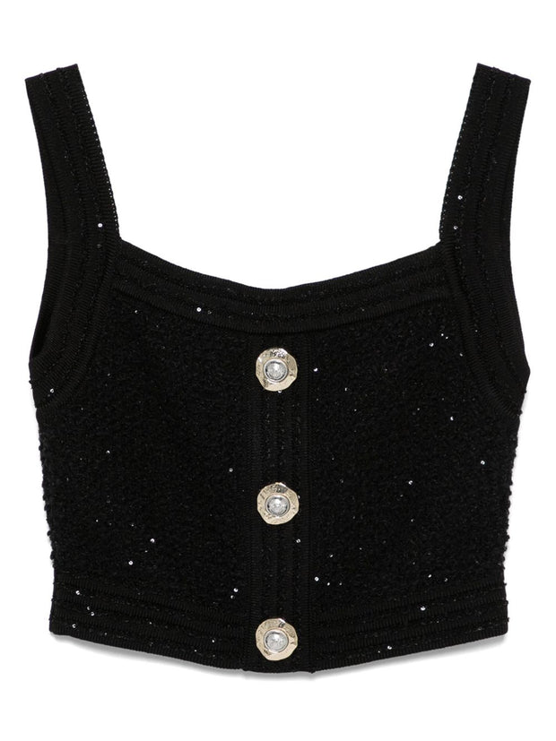 Balmain Tweed Top - Black