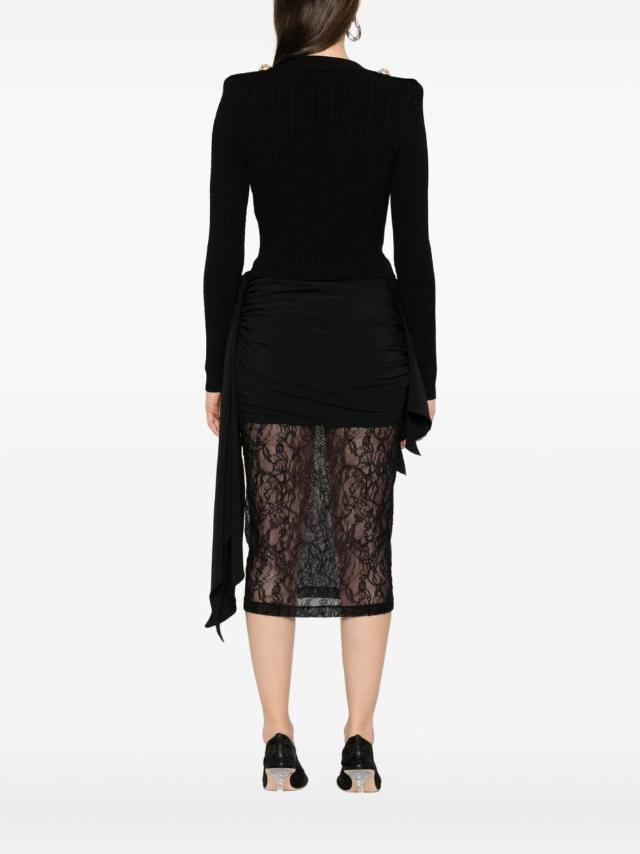 Balmain V-necked Cardigan - Black