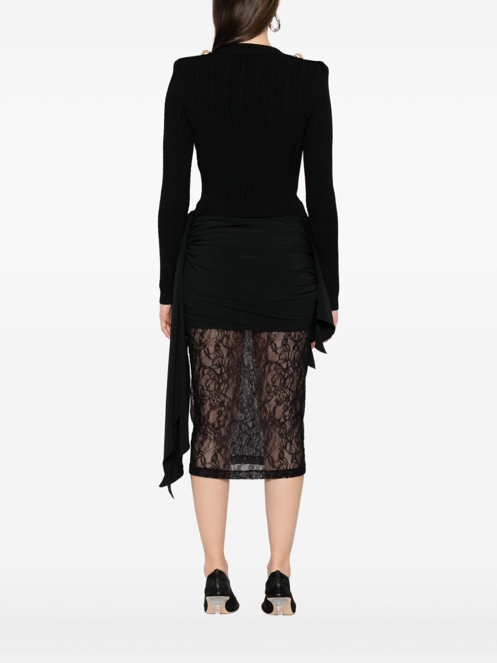 Balmain V-necked Cardigan - Black