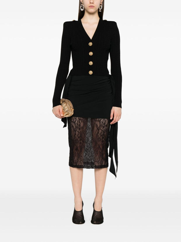Balmain V-necked Cardigan - Black