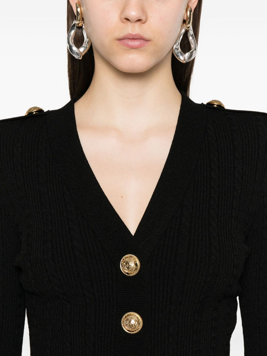 Balmain V-necked Cardigan - Black