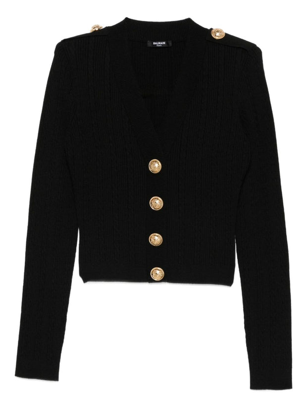 Balmain V-necked Cardigan - Black