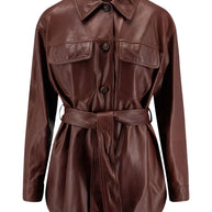 Brunello Cucinelli Belted Leather Jacket