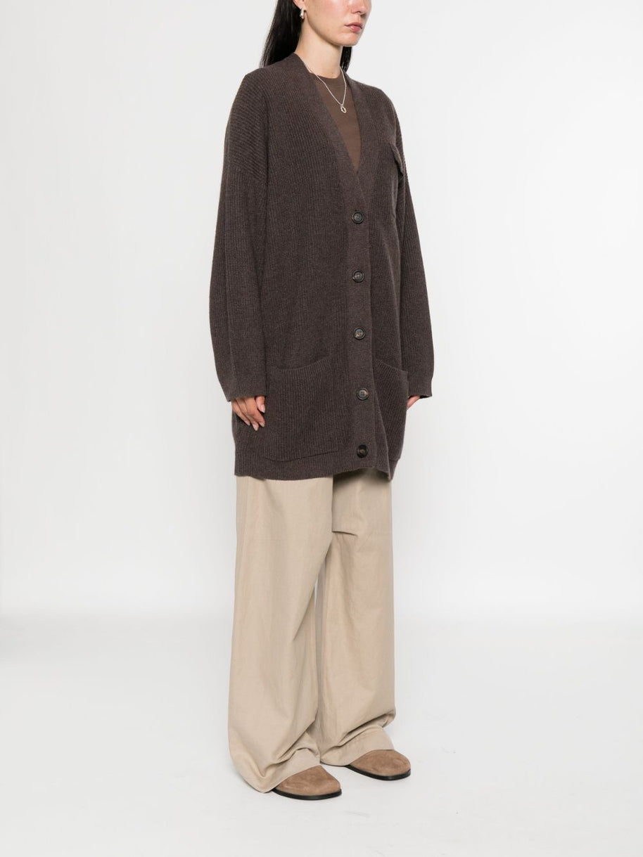 Brunello Cucinelli Cashmere V-necked Cardigan Brown